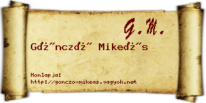 Göncző Mikeás névjegykártya